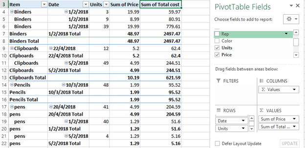 name pivot table excel for mac